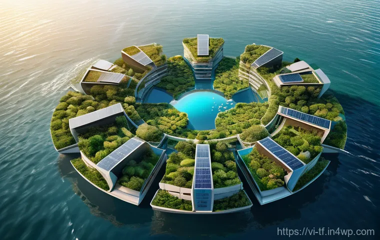 플로팅 시티의 물리적 및 사회적 통합 - **Prompt:** A breathtaking aerial view of a futuristic floating city at sunrise, inspired by Vietnam...