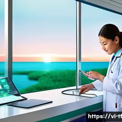 Home 33 플로팅 도시의 의료 서비스 접근성 - **Prompt 1: Futuristic Floating Clinic at Sunset**
A sleek, modern mobile clinic, designed with ...