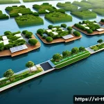 Home 18 플로팅 도시의 건축 디자인 사례 - A modern floating city in Vietnam featuring modular floating architecture with interconnected flexib...